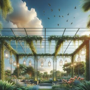 Pergola szklana jako osłona dla roślin doniczkowych